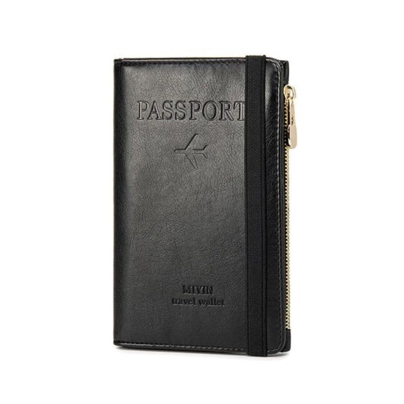 étui passeport cuir - Noir