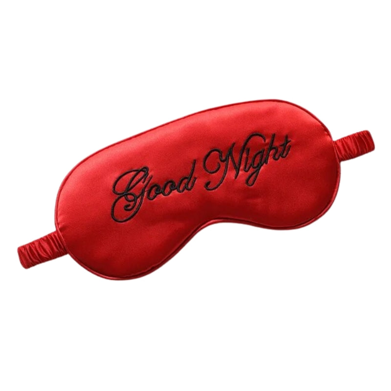 masque de nuit en soie - Rouge