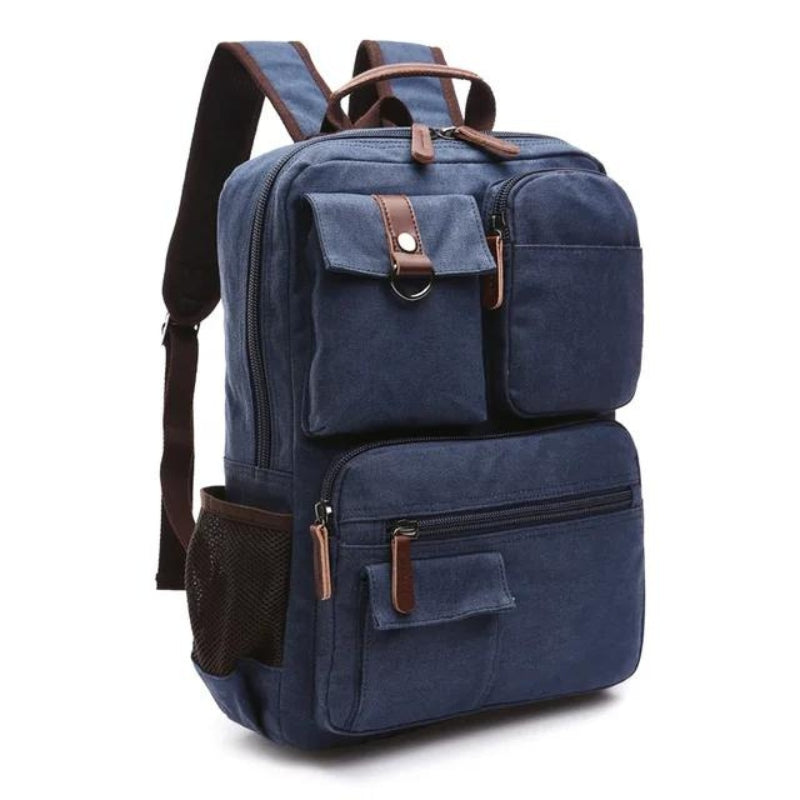 sac à dos en toile vintage - Bleu foncé