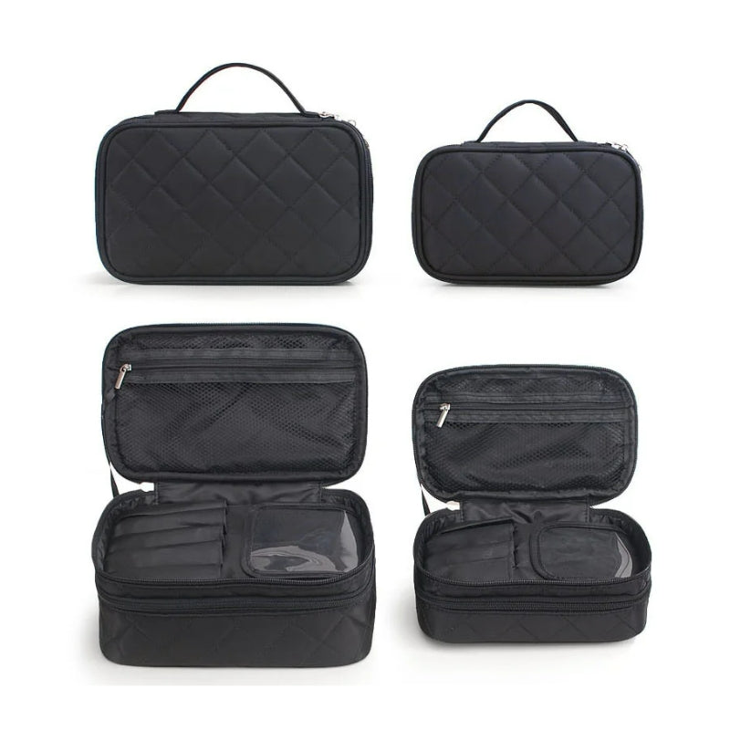 Trousse de Toilette Cosmétiques compartiment ouvert - Noir - Rose - Fuchsia