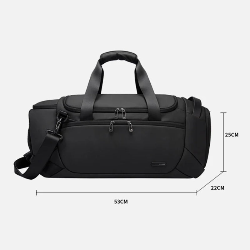 Sac De Voyage Homme Sport gros plan fermeture zippée - Gris - Noir