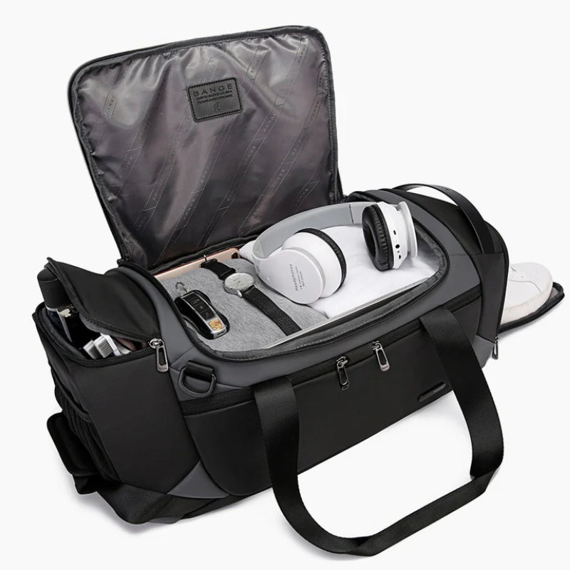 Sac De Voyage Homme Sport compartiment ouvert - Gris - Noir