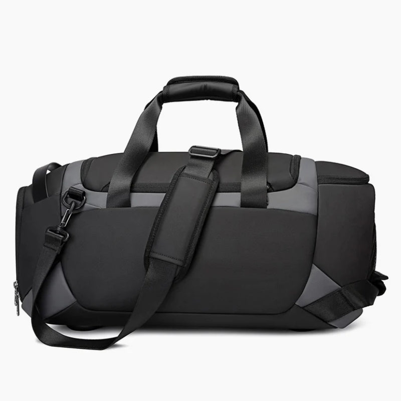 Sac De Voyage Homme Sport angle latéral - Gris - Noir