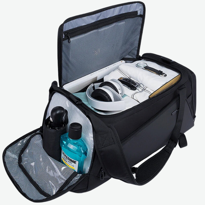 Sac De Voyage De Luxe Homme compartiment ouvert - Gris - Noir