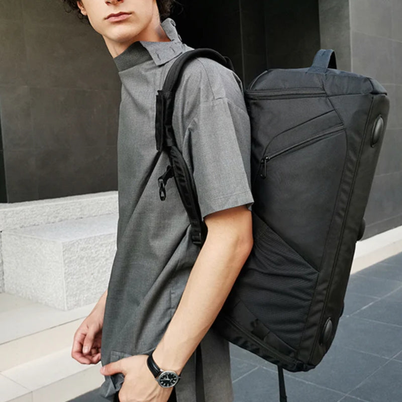 Sac De Voyage De Luxe Homme portée sur l'épaule - Gris - Noir
