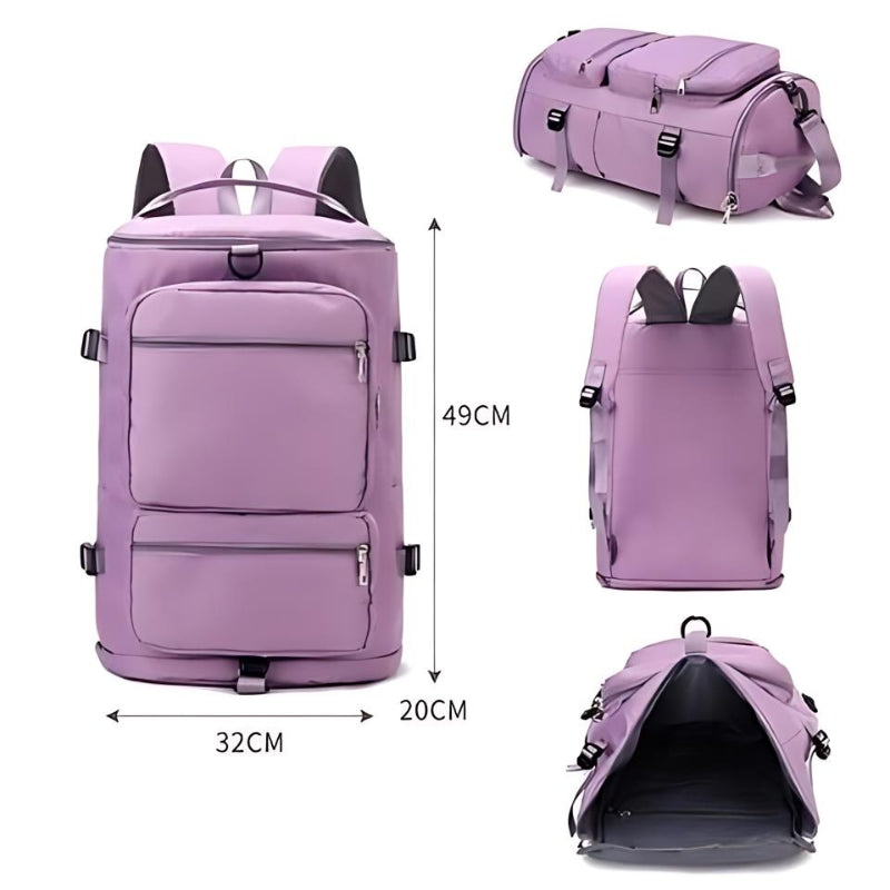 Sac de Voyage Femme Grand Format gros plan fermeture zippée - Bleu Marine - Noir - Bleu Ciel - Gris - Violet - Rose
