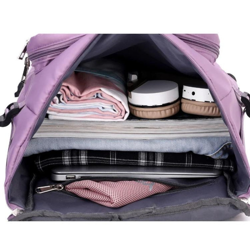 Sac de Voyage Femme Grand Format compartiment ouvert - Bleu Marine - Noir - Bleu Ciel - Gris - Violet - Rose