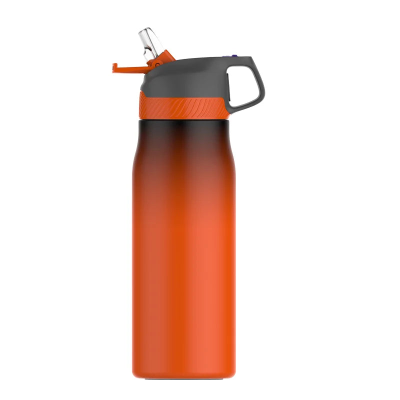 gourde avec paille adulte - Orange - 710 ml