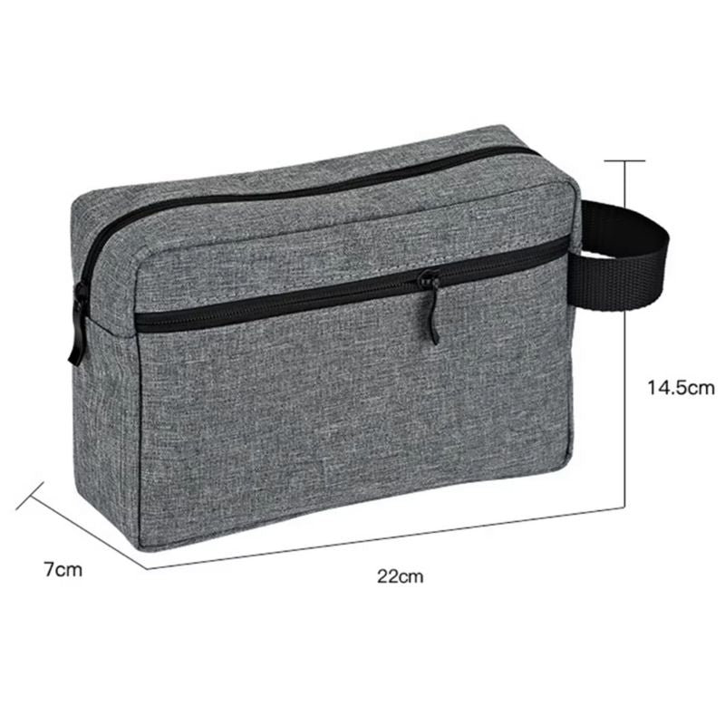 Trousse de Toilette Personnalisable pour Homme gros plan fermeture zippée - Noir - Gris - Bleu