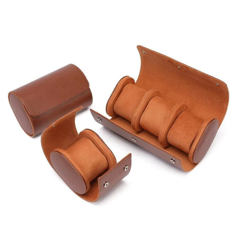 boîte à montre homme cuir - Noir - Marron