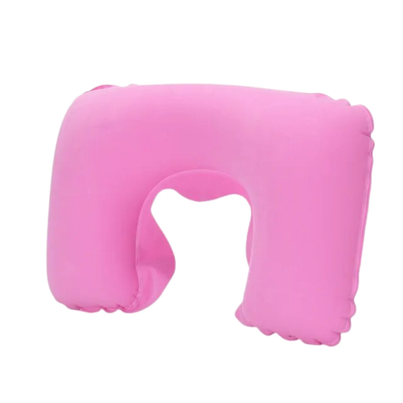 coussin tour de cou gonflable voyage - Rose 