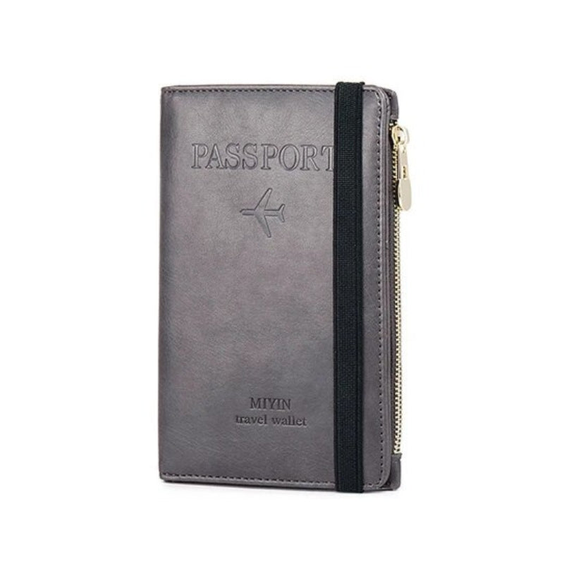 protège passeport cuir homme - Gris