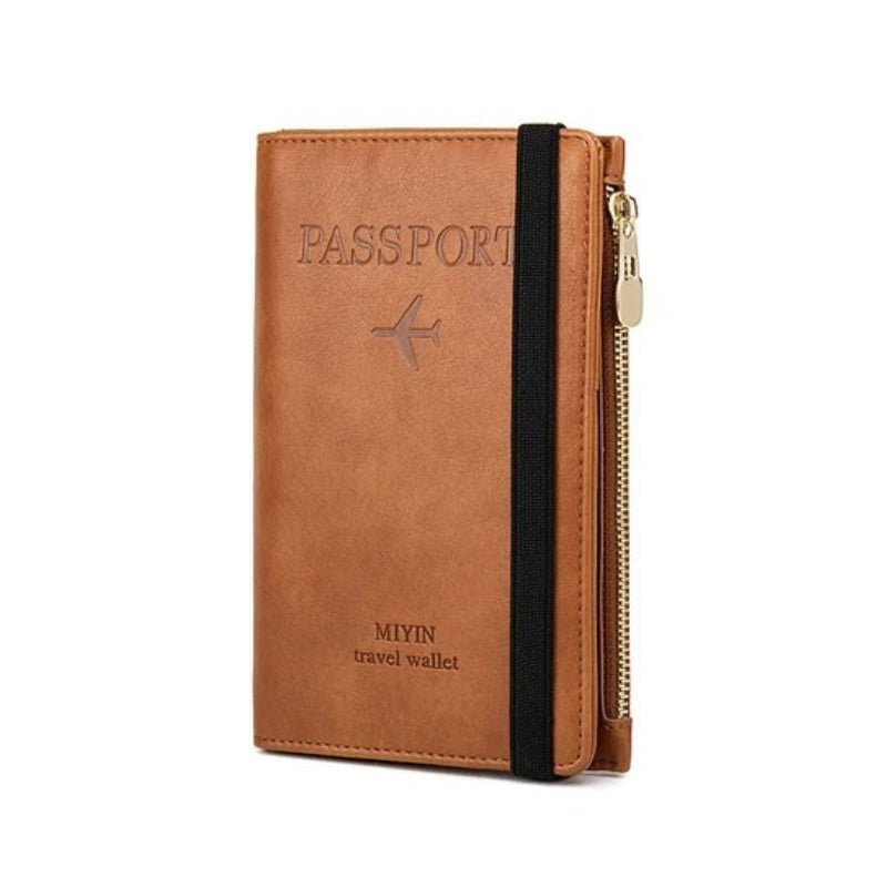 porte passeport cuir - Marron Clair