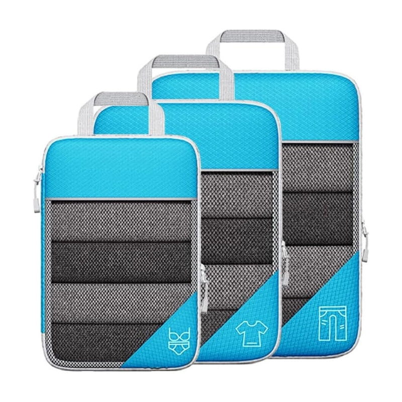 Organisateur De Valise Compressible trois tailles alignées - Noir - Bleu - Rouge - Vert - Gris