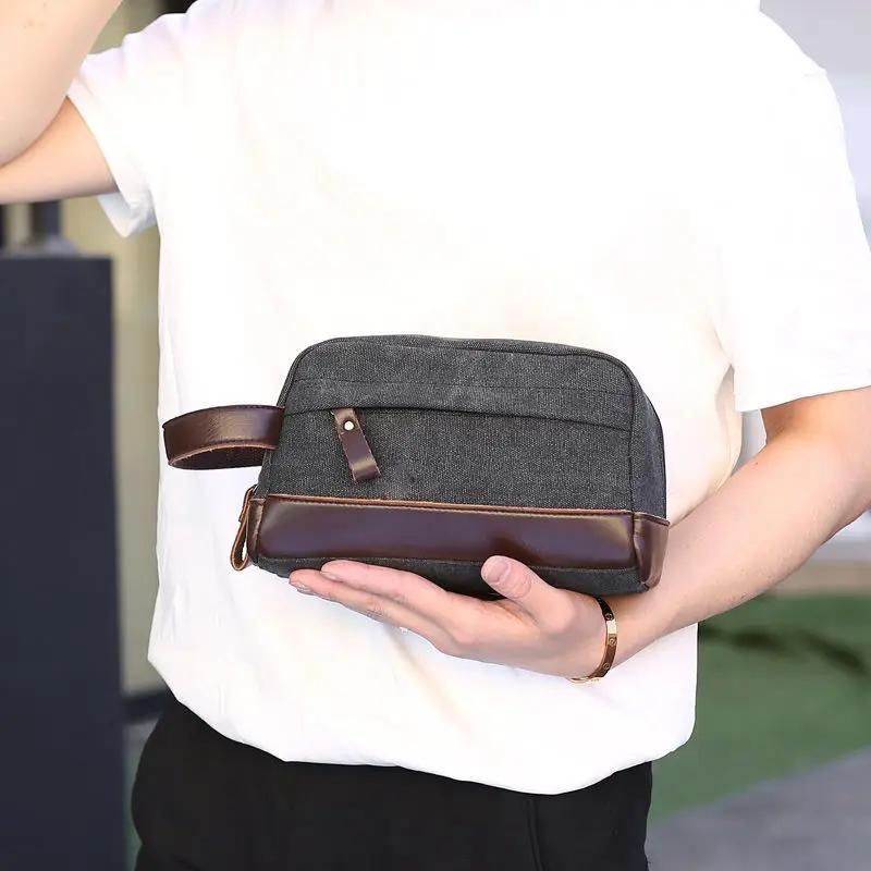 trousse de toilette homme petit format - Noir - Vert - Bleu - Marron Café