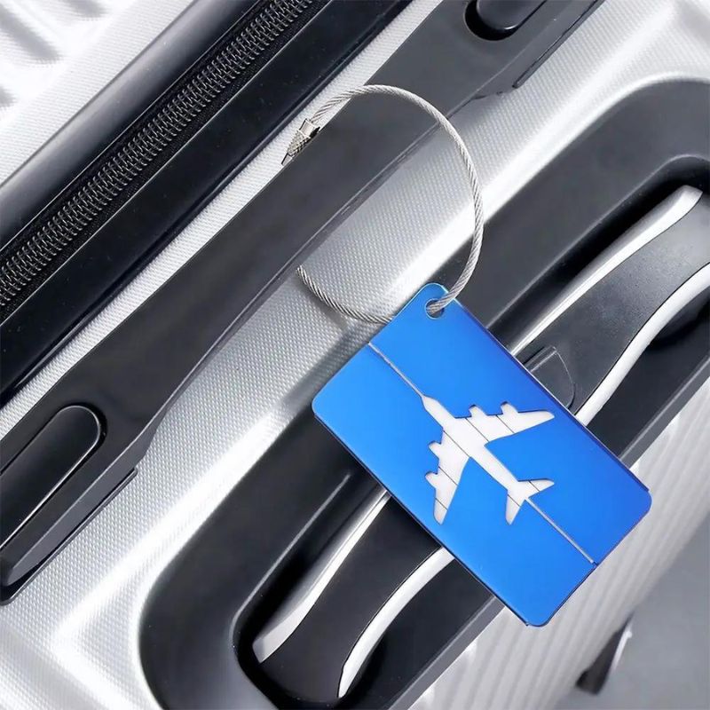 porte étiquette valise - Bleu - Noir - Vert - Jaune - Rose - Rouge - Argent - Marron - Violet - Noir avec Motif Avion - Bleu avec Motif Avion - Jaune avec Motif Avion - Argent avec Motif Avion - Marron avec Motif Avion - Rouge avec Motif Avion - Violet avec Motif Avion