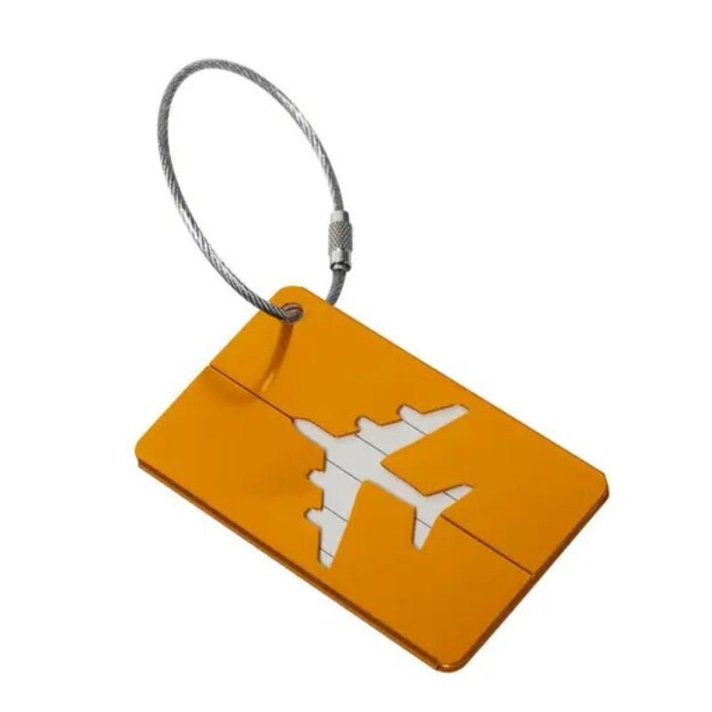 etiquette porte nom valise - Jaune avec Motif Avion
