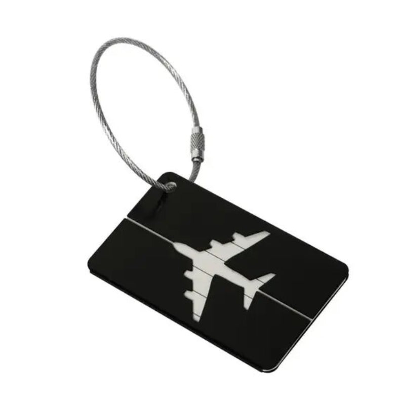 porte-étiquette valise - Noir avec Motif Avion