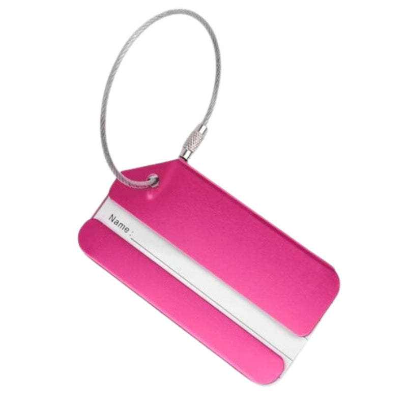 etiquette porte adresse valise - Rose
