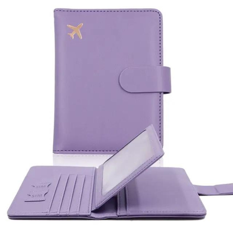 étui pour passeport en cuir - Violet
