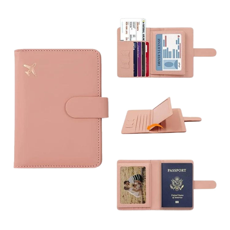étui passeport cuir femme - Noir - Vert - Rose - Violet