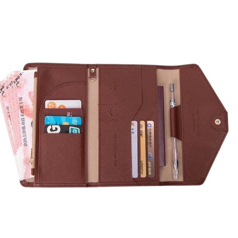 porte monnaie voyage - Marron