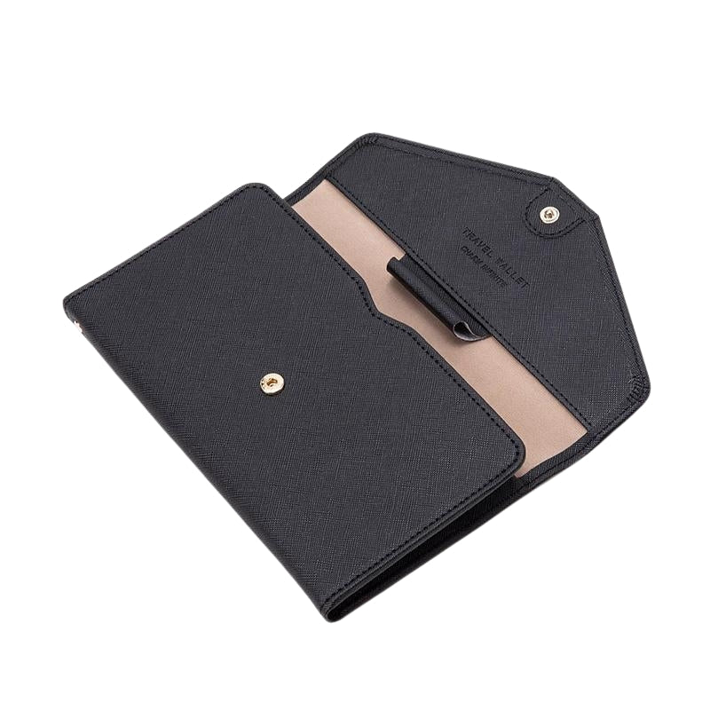 portefeuille voyage femme - Vert - Rose - Rouge - Noir - Marron - Bleu Ciel - Bleu