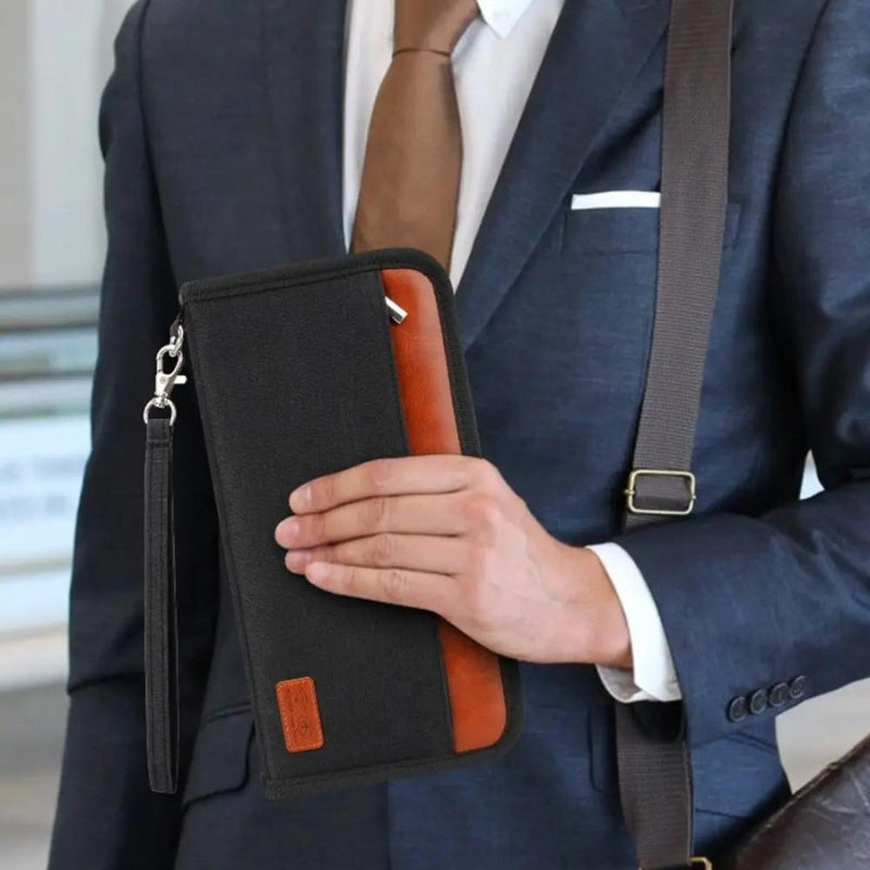 portefeuille de voyage homme - Gris - Noir