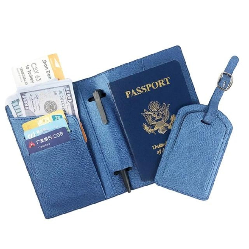 portefeuille en cuir - Bleu