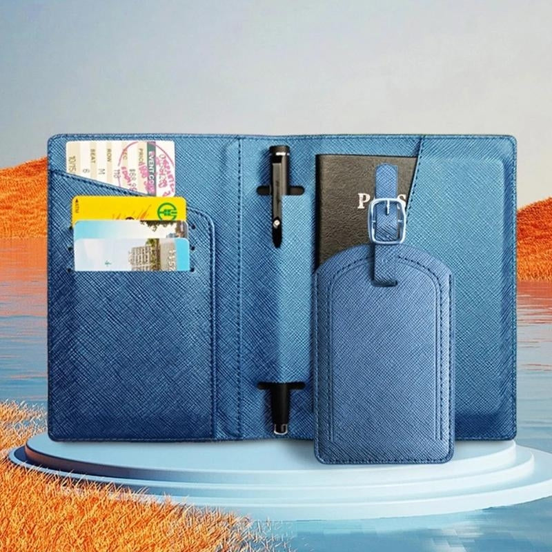 portefeuille pour passeport - Marron - Noir - Bleu - Rouge - Gris