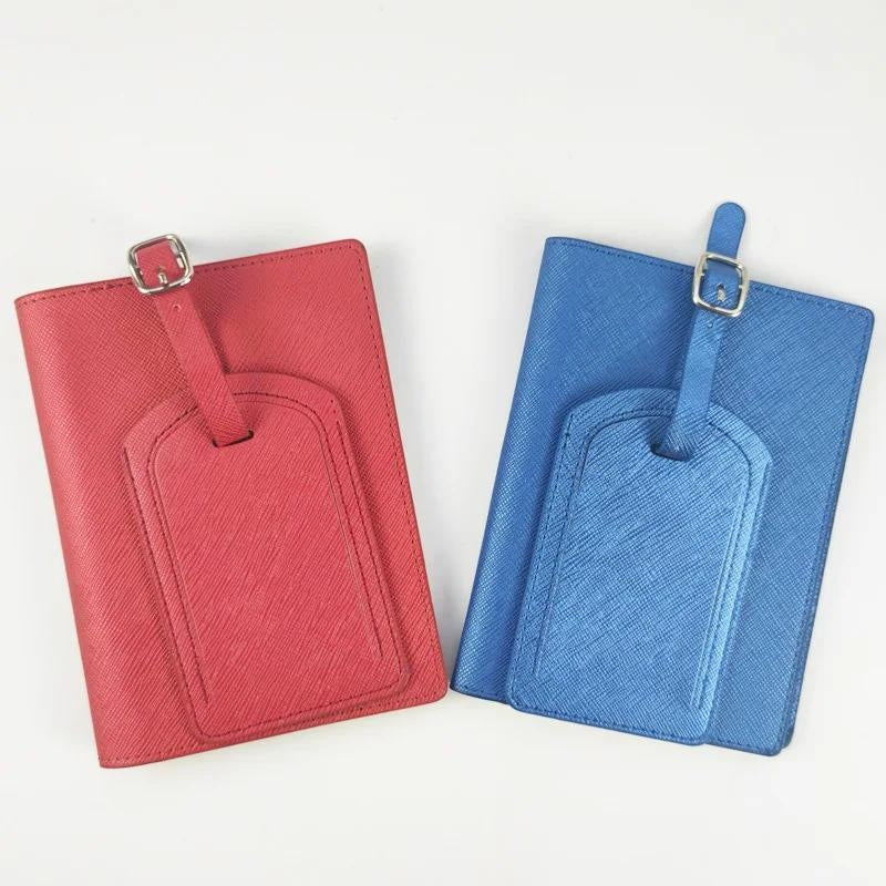 etui passeport en cuir - Marron - Noir - Bleu - Rouge - Gris