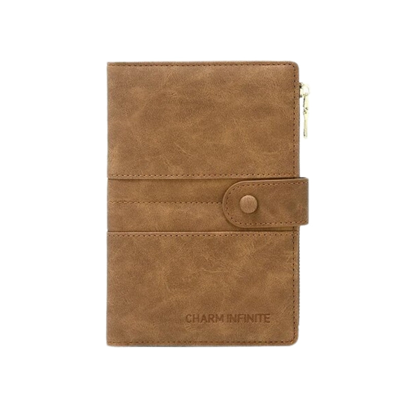 étui passeport cuir femme - Marron