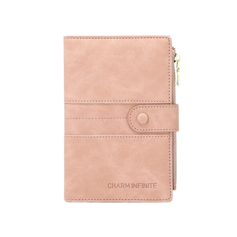 protège passeport en cuir - Rose