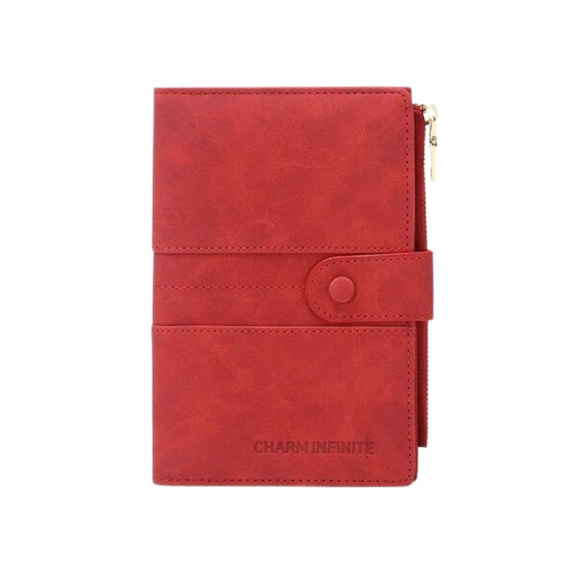 protège passeport en cuir femme - Rouge