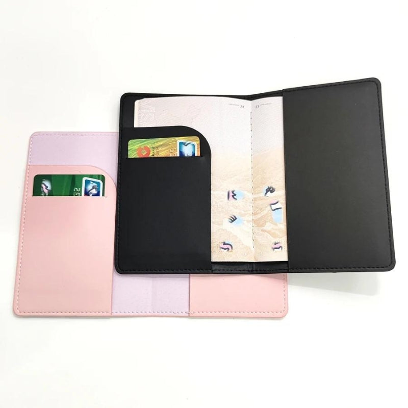 protège passeport homme - Ensemble Couple Noir et Rose