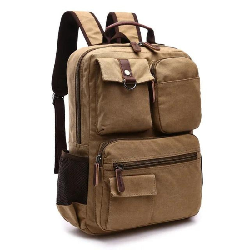 sac à dos vintage homme toile - Kaki