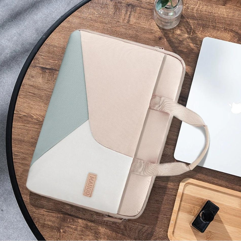 sacoche d'ordinateur femme - Beige - Beige avec petite pochette
