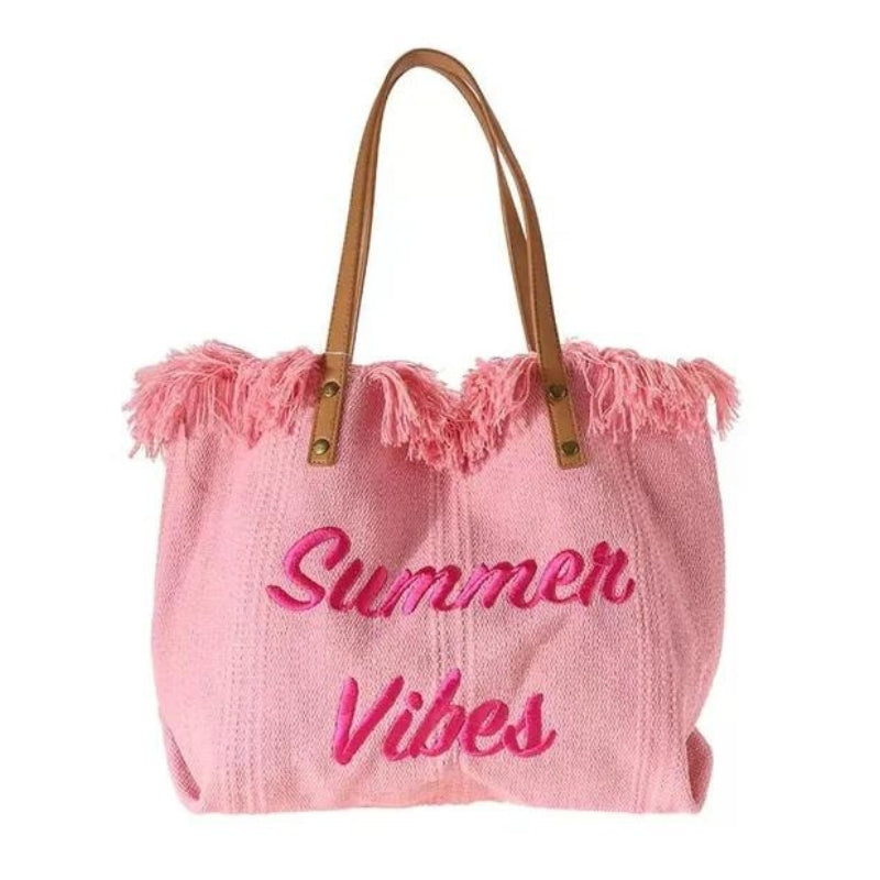 beau sac de plage femme - Rose