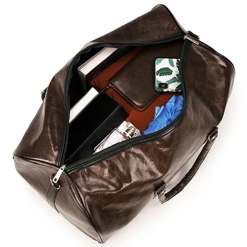 sac de voyage vintage femme en cuir - Noir - Bleu - Marron café - Marron