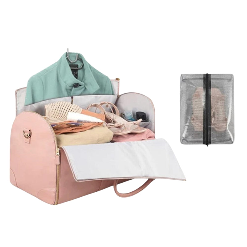 sac de voyage cuir luxe - Beige - Noir - Rose