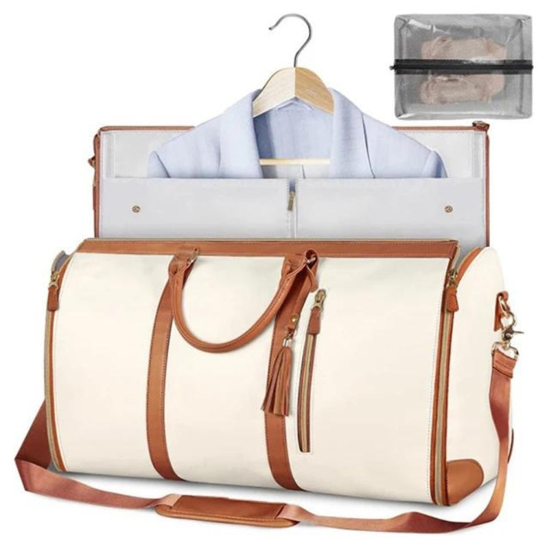 sac de voyage cuir femme - Beige - Noir - Rose