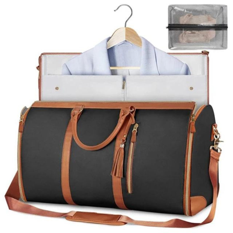 sac de voyage vintage cuir - Beige - Noir - Rose
