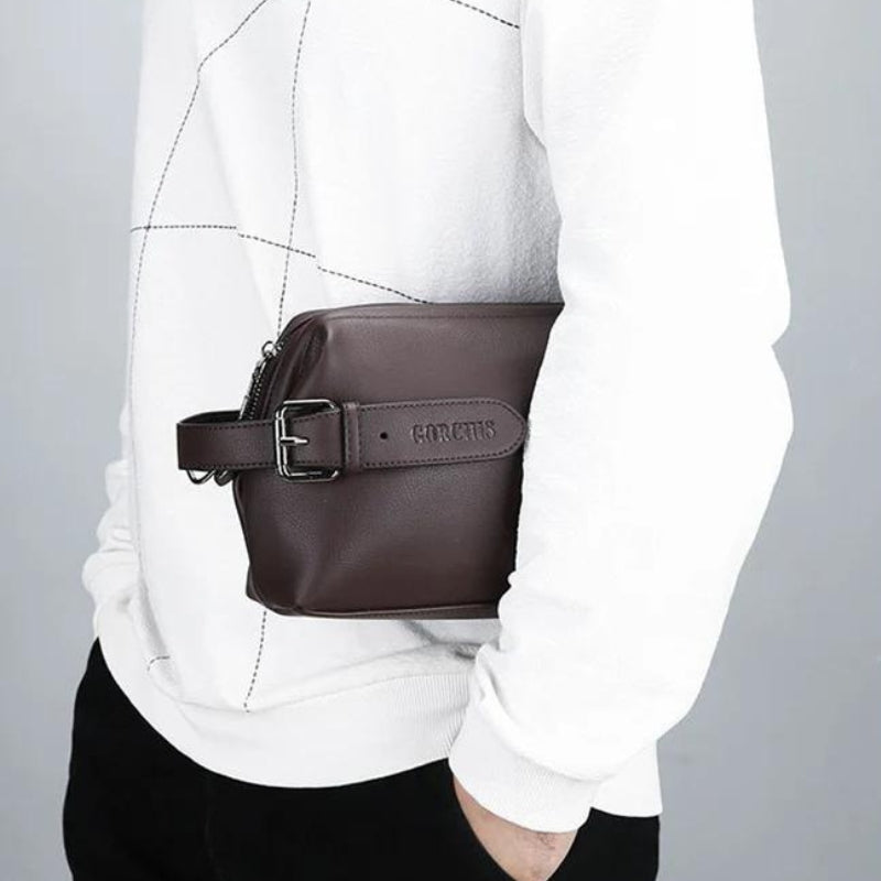 sac de toilette homme - Noir - Marron