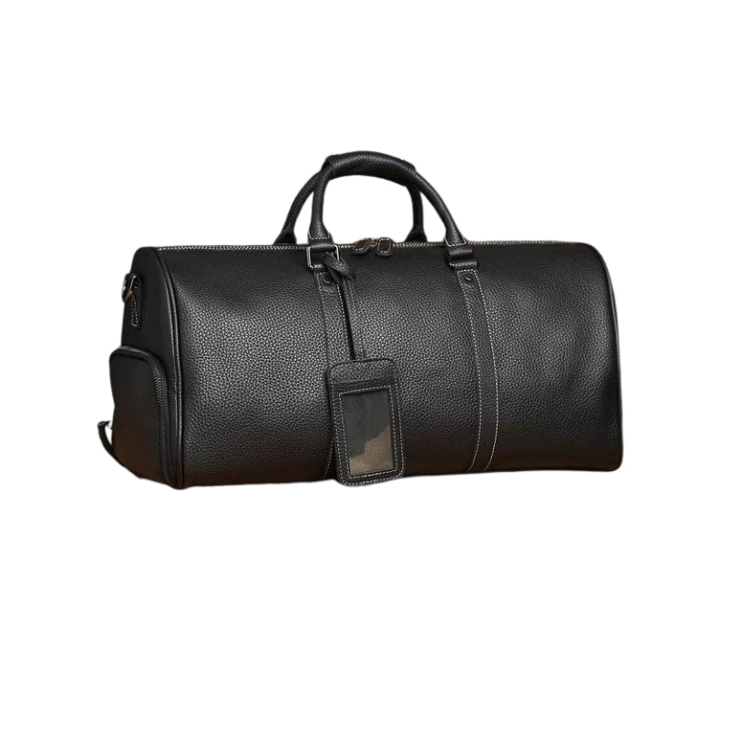 sac de voyage pour homme en cuir - Noir - Modèle 2