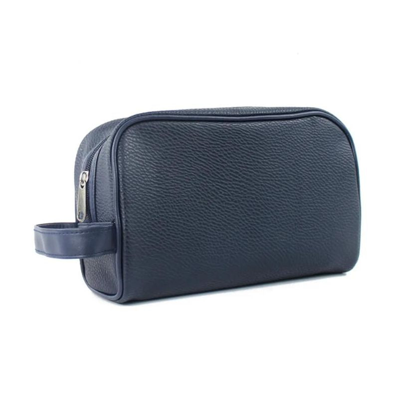 trousse de toilette cuir - Bleu