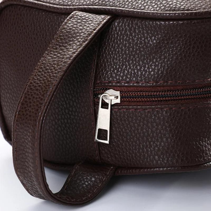 trousse de toilette pour homme en cuir - Marron - Noir - Bleu
