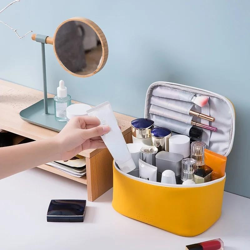 trousse de toilette pour maquillage - Bleu - Bleu Ciel - Rouge - Rose - Jaune