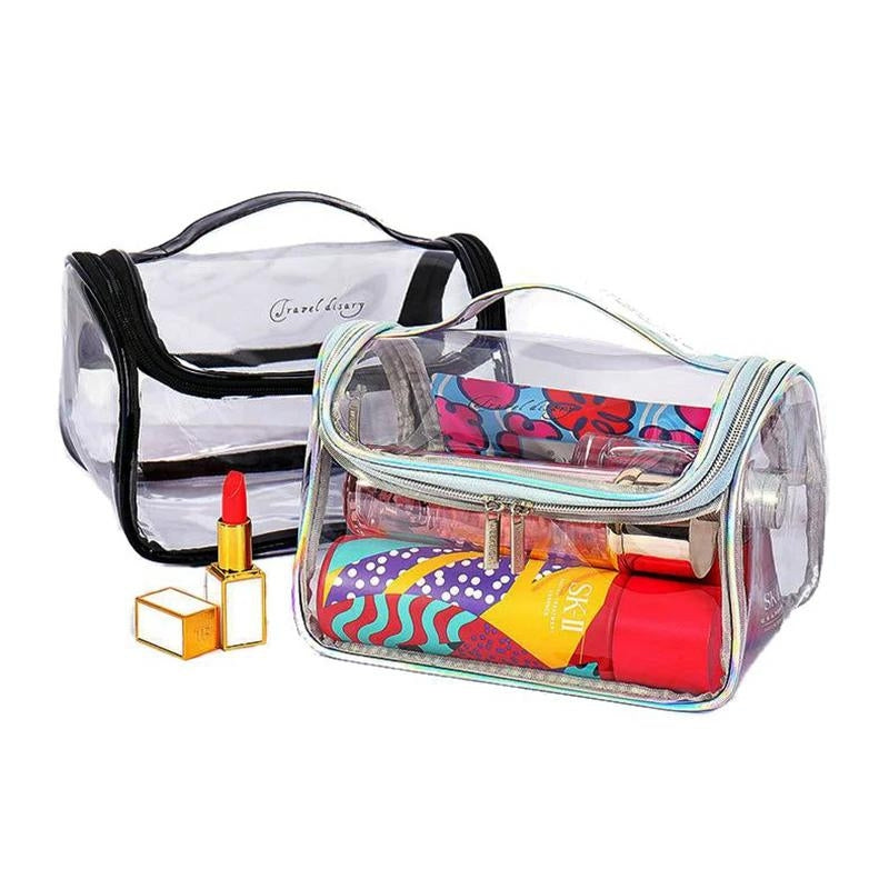 trousse de toilette transparent - Argent - Noir