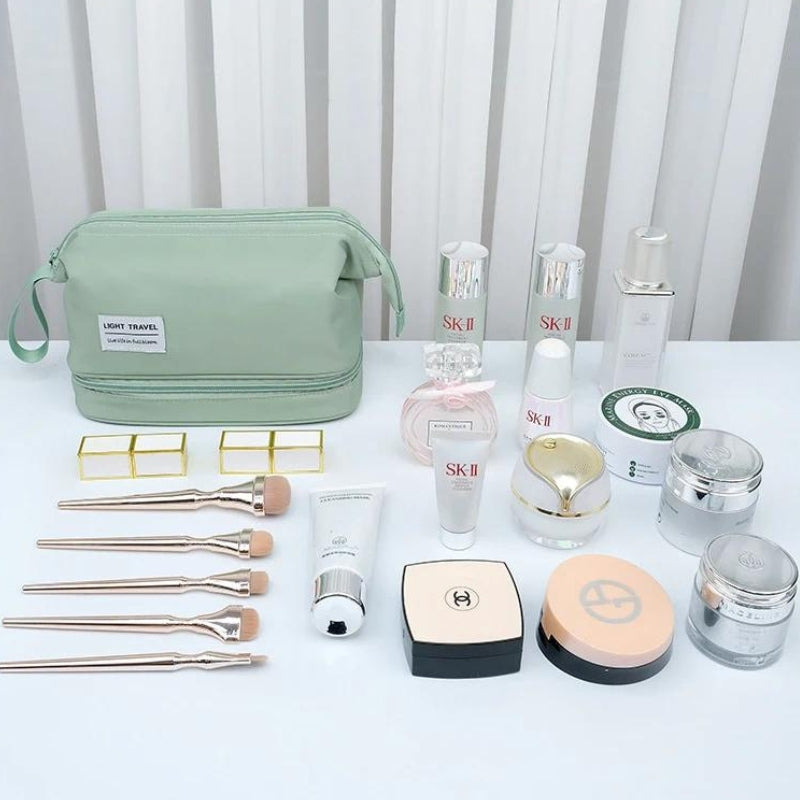 grande trousse de toilette femme originale - Bleu - Noir - Vert