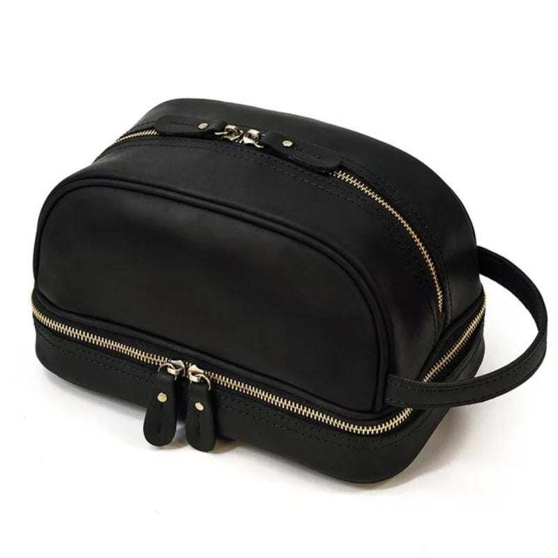 trousse de toilette cuir - Noir - Modèle 1